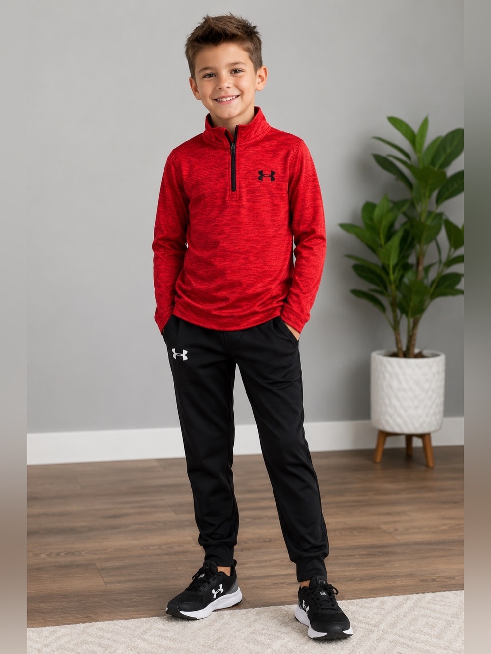 Under Armour Red Quarter-Zip Pullover